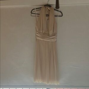 White House Black Market Cream Halter Backless Dress